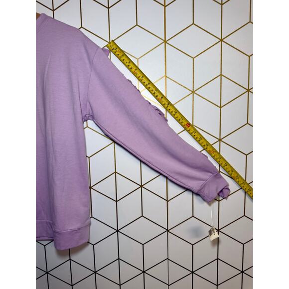 Timing Ruffle Sleeve Lilac Pullover Sweatshirt Women’s Size S - Picture 3 of 5